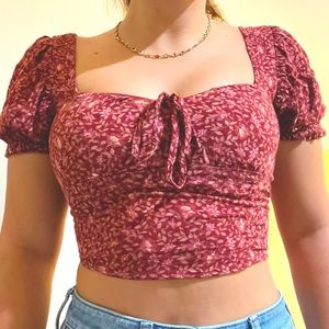 American Eagle cropped floral top